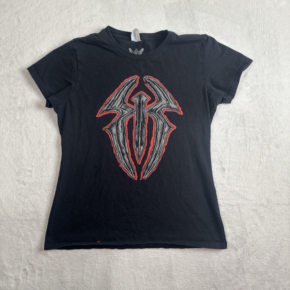 WWE Roman Reigns Logo Black Short Sleeve Graphic Shirt Women's‎ Medium